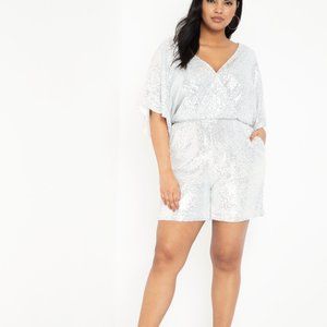 Eloquii Silver Sequin Romper 16